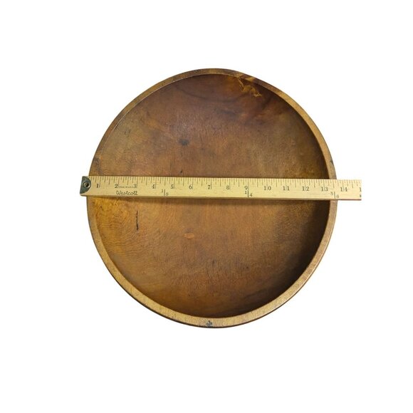 Large Vintage Wooden Salad Bowl patina rustic popcorn salad - Picture 12 of 16